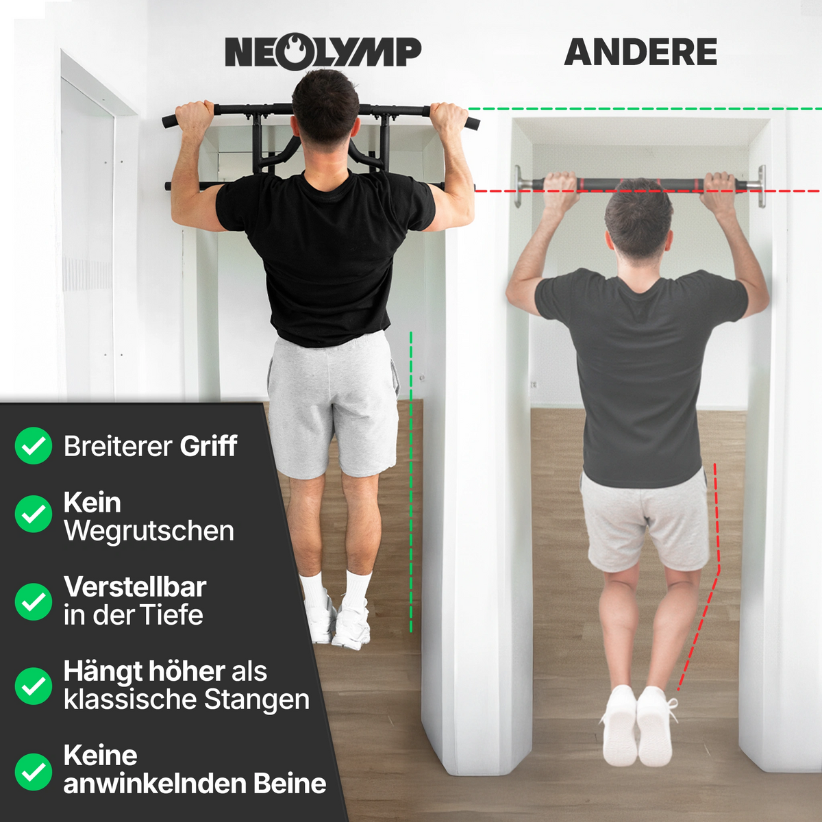 Klimmzugstangen-Bundle - Calisthenics Set - Stange + Dip Bar + Resistance Bands - Klimmzugstangen von NEOLYMP | Fitnessequipment und Sportartikel