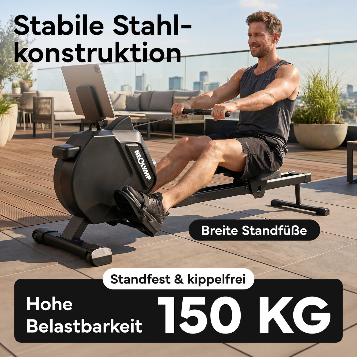 Rudergerät – Rudermaschine mit 32 Widerstandsstufen - - Sportgerät von NEOLYMP | Fitnessequipment und Sportartikel