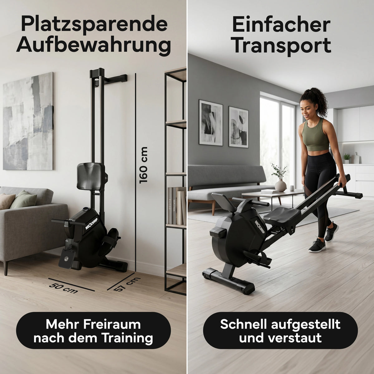 Rudergerät – Rudermaschine mit 32 Widerstandsstufen - - Sportgerät von NEOLYMP | Fitnessequipment und Sportartikel