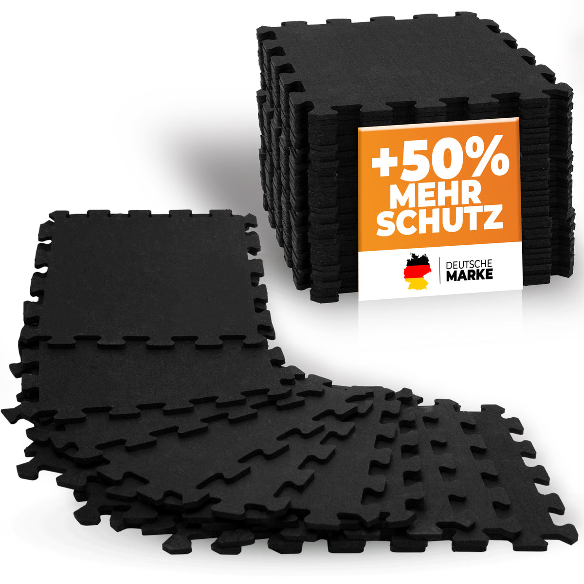 Premium Bodenschutzmatte aus extra dichtem Kautschuk (schwarz) - - Bodenschutz von NEOLYMP | Fitnessequipment und Sportartikel