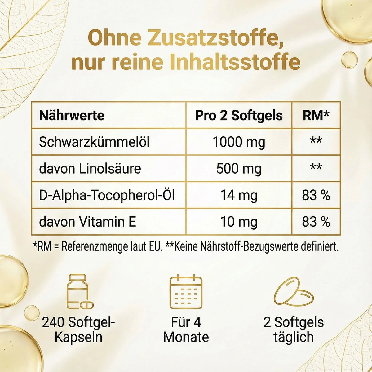 Nature Elegance - Schwarzkümmelöl 240 vegane Kapseln - Original Nigella Sativa (2er Pack) - - Nahrungsergänzungsmittel von NEOLYMP | Fitnessequipment und Sportartikel