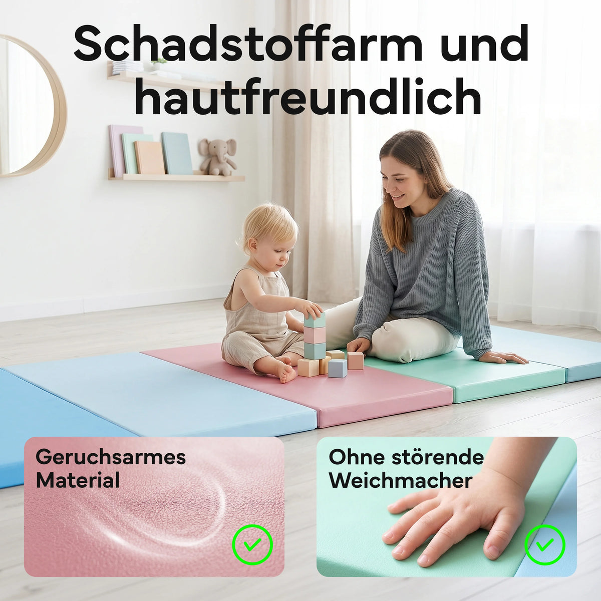 Turnmatte - faltbar mit Tragefunktion - Schwarz L (200x100x3 cm) - von NEOLYMP | Fitnessequipment und Sportartikel