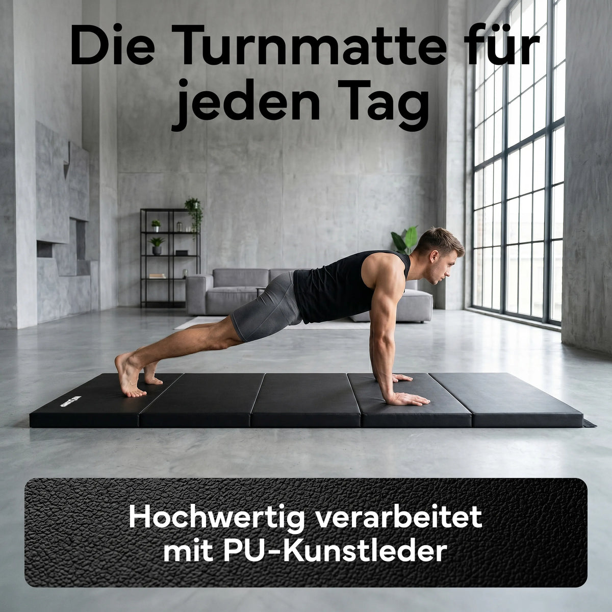 Turnmatte - faltbar mit Tragefunktion - Grün L (200x100x3 cm) - von NEOLYMP | Fitnessequipment und Sportartikel