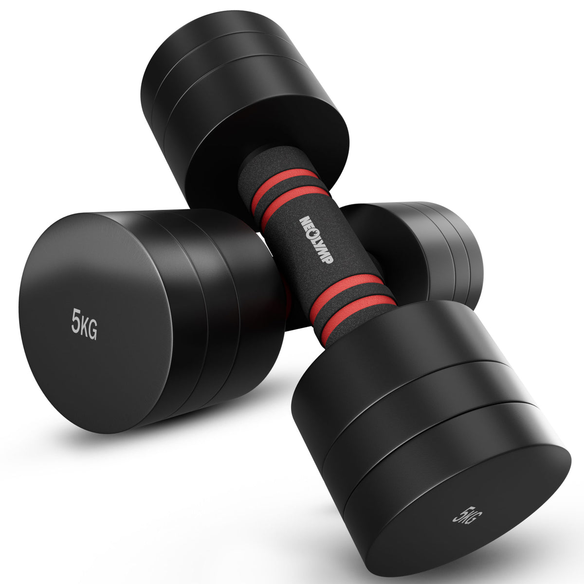 Verstellbare Chrome-Kurzhanteln in schwarz - 5 & 10kg - - Hantel von NEOLYMP | Fitnessequipment und Sportartikel