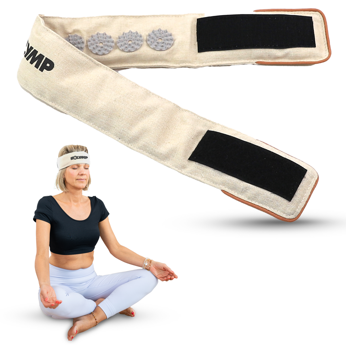 Akupressur Stirnband - Beige-Grau - Recovery & Akupressur von NEOLYMP | Fitnessequipment und Sportartikel