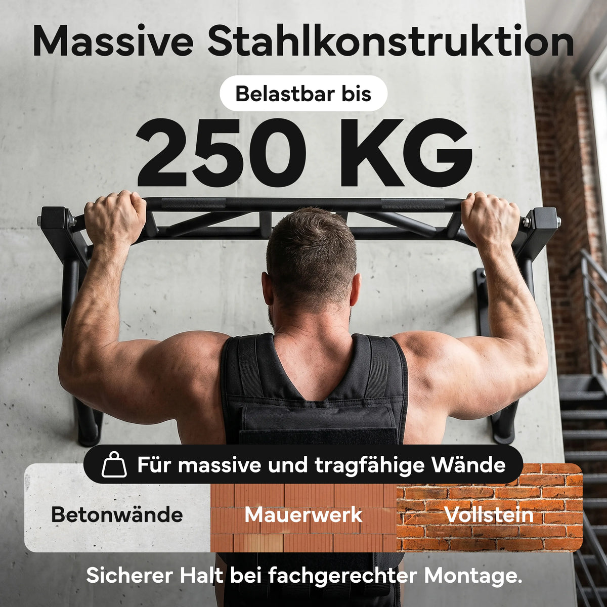 Klimmzugstange Wandmontage - 2-in-1 Klimmzugstation - - Klimmzugstangen von NEOLYMP | Fitnessequipment und Sportartikel