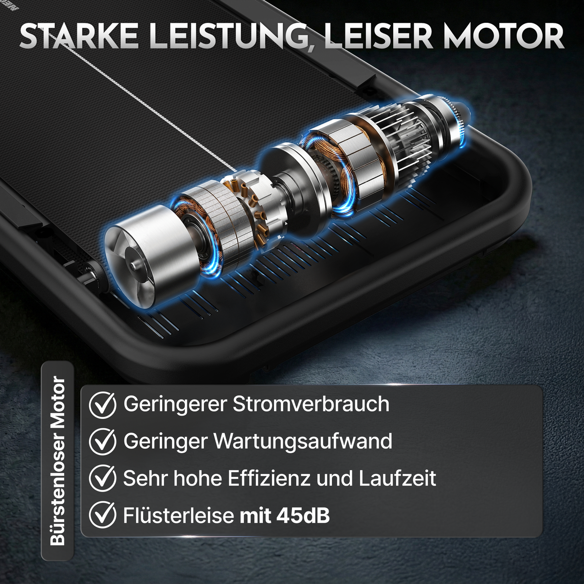 Premium Walking Pad bis 150 kg- mit bürstenlosem Motor, extra leise - - Sportgerät von NEOLYMP | Fitnessequipment und Sportartikel