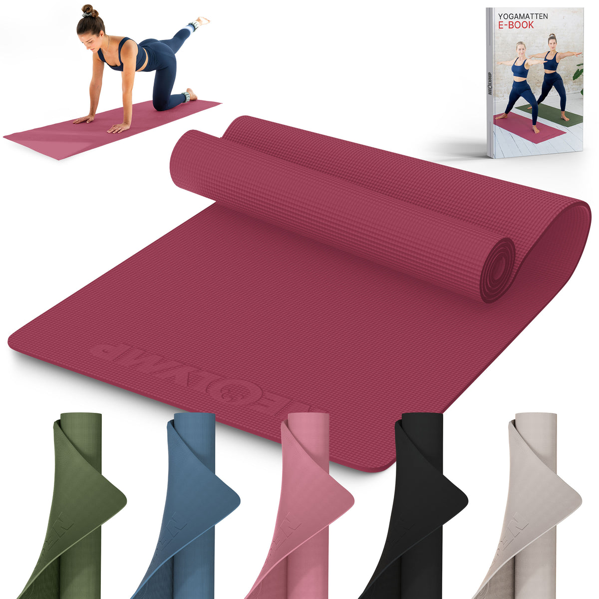 Premium Yogamatte – ideal für Yoga, Pilates & Gymnastik – Aubergine | B-Ware - - Outlet von NEOLYMP | Fitnessequipment und Sportartikel