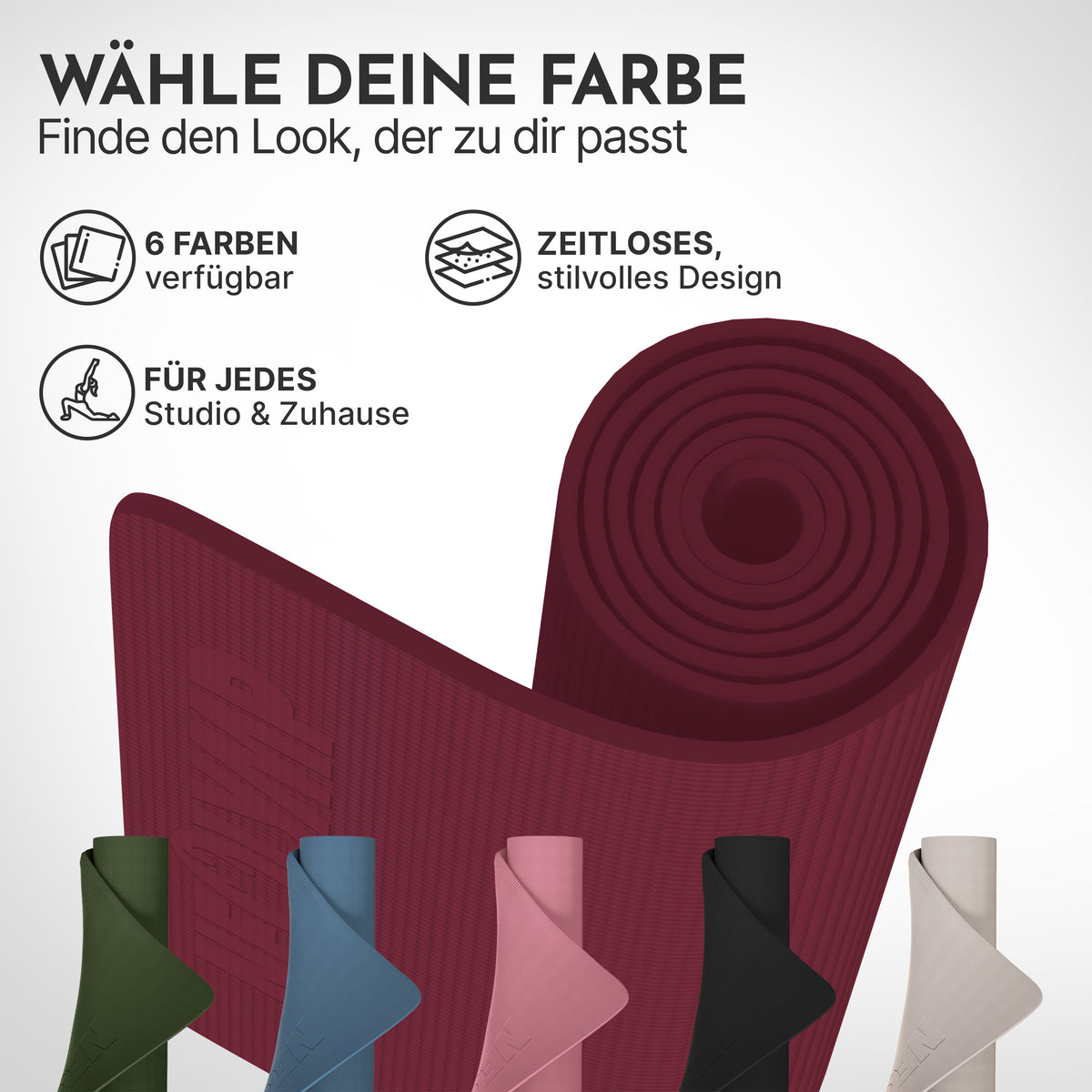 Premium Yogamatte – ideal für Yoga, Pilates & Gymnastik – Aubergine | B-Ware - - Outlet von NEOLYMP | Fitnessequipment und Sportartikel