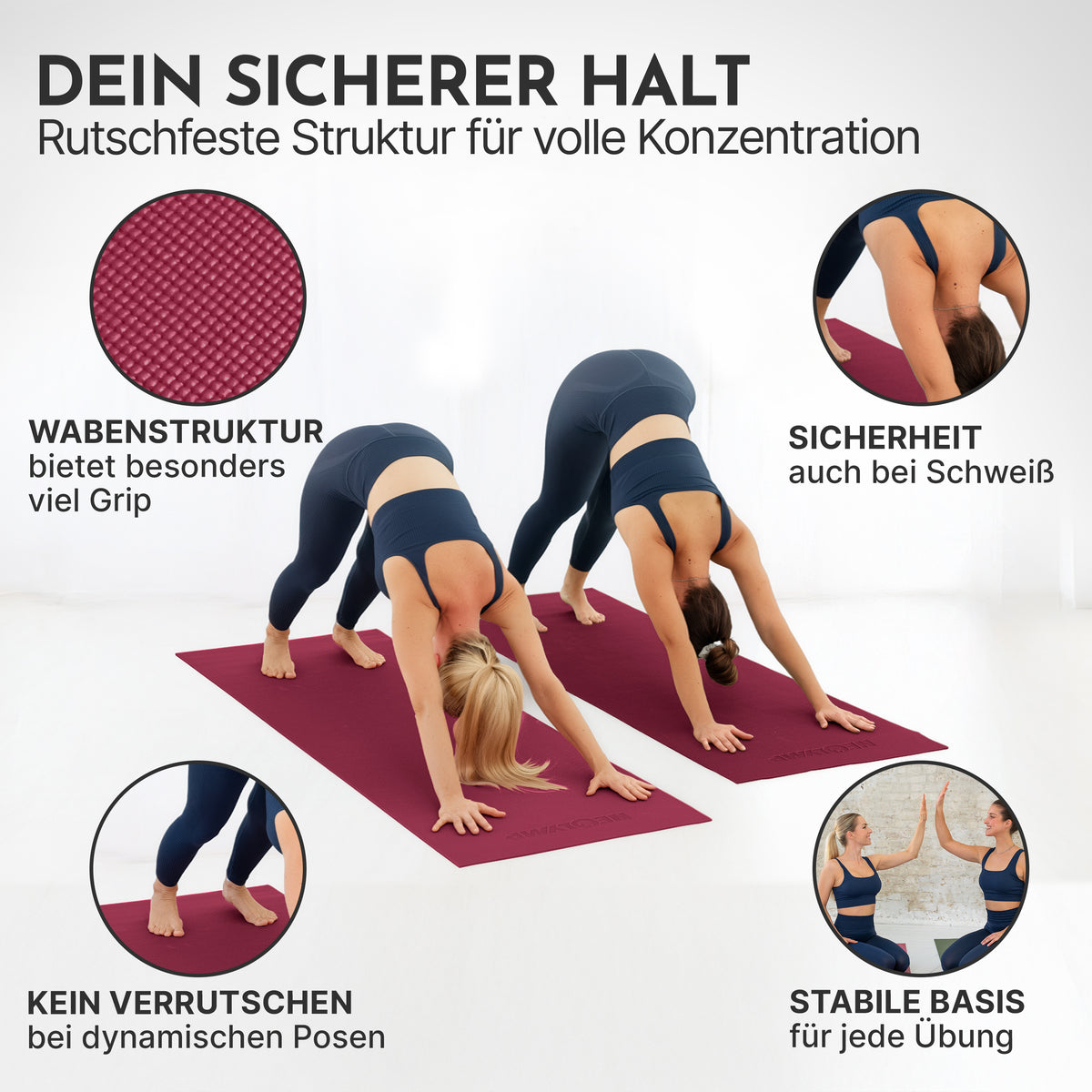Premium Yogamatte – ideal für Yoga, Pilates & Gymnastik – Aubergine | B-Ware - - Outlet von NEOLYMP | Fitnessequipment und Sportartikel