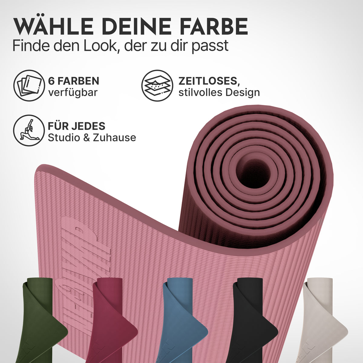 Yogamatte – ideal für Yoga, Pilates & Gymnastik - Altrosa - Yogamatten von NEOLYMP | Fitnessequipment und Sportartikel
