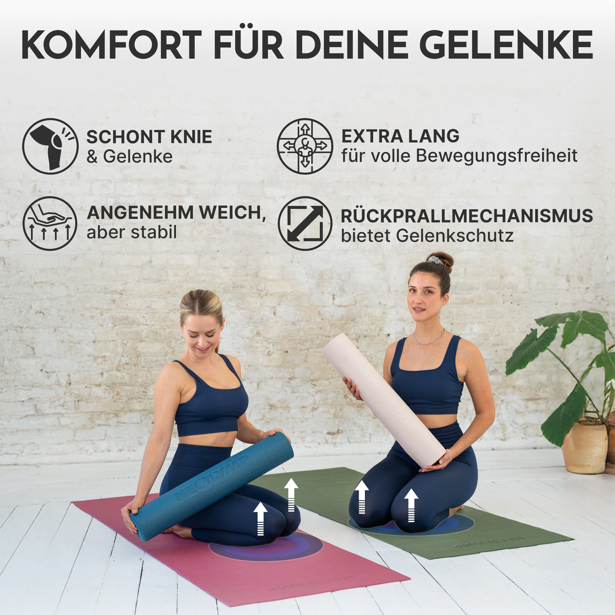 Yogamatte – ideal für Yoga, Pilates & Gymnastik - Altrosa - Yogamatten von NEOLYMP | Fitnessequipment und Sportartikel