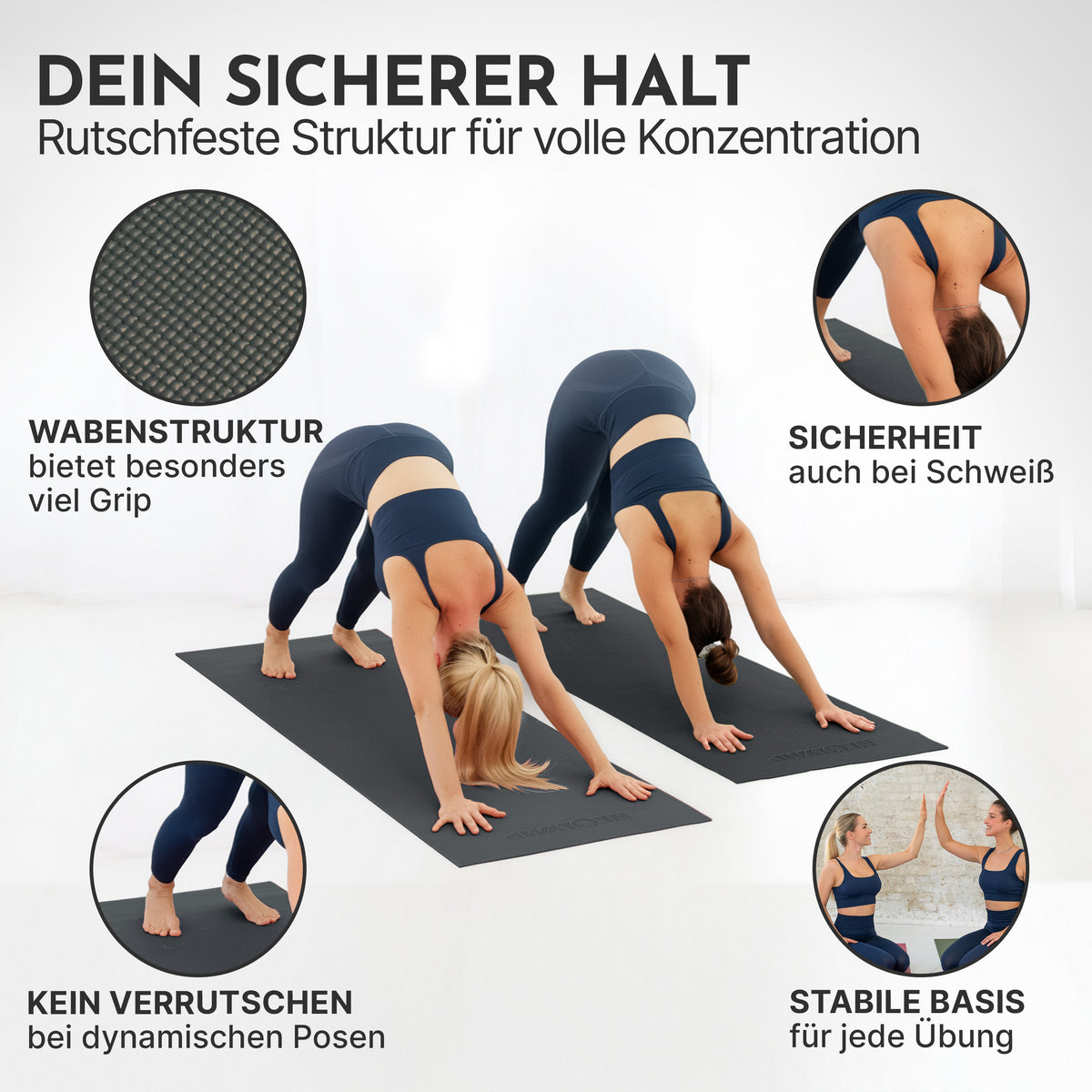 Yogamatte – ideal für Yoga, Pilates & Gymnastik – Schwarz | B-Ware - - Outlet von NEOLYMP | Fitnessequipment und Sportartikel