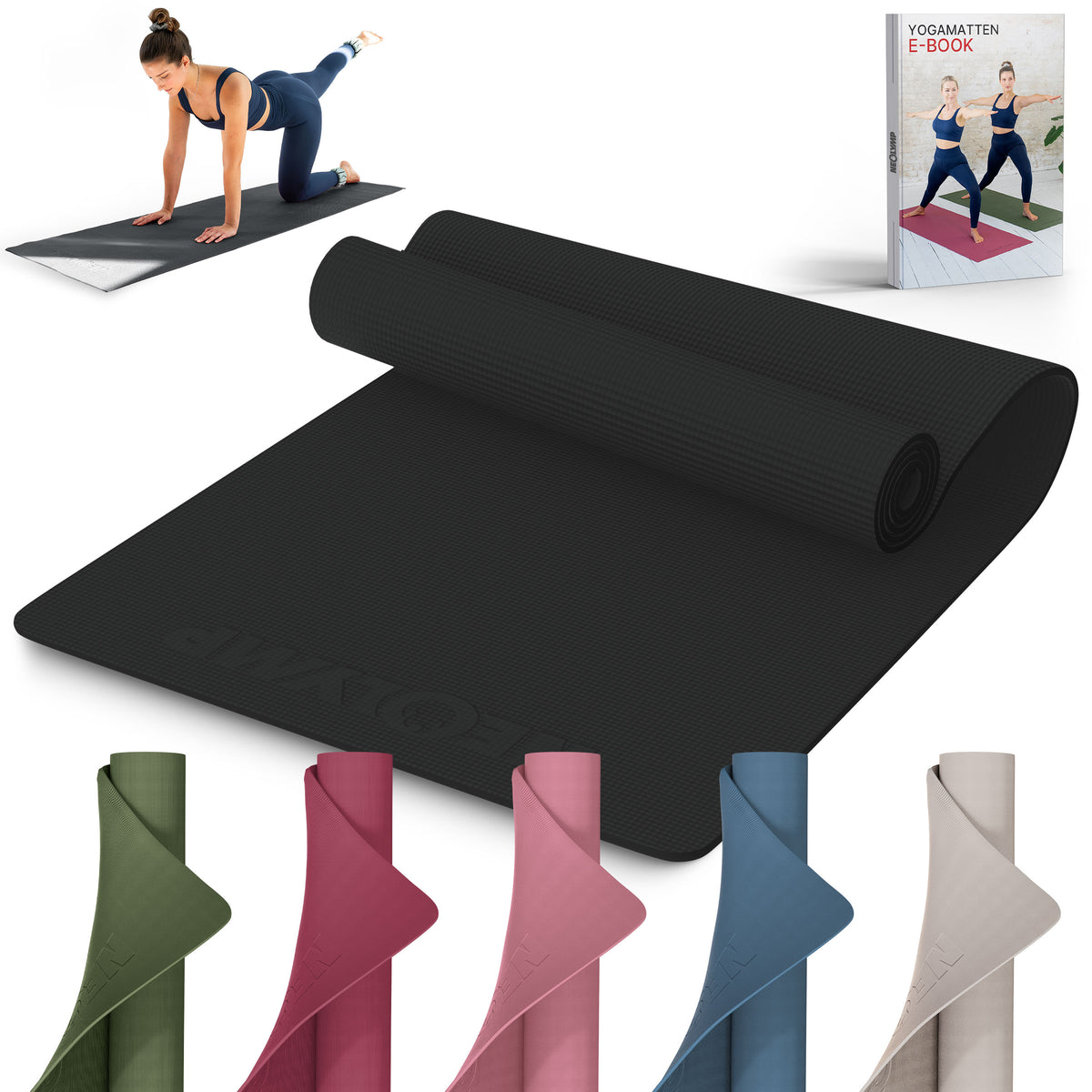 Yogamatte – ideal für Yoga, Pilates & Gymnastik – Schwarz | B-Ware - - Outlet von NEOLYMP | Fitnessequipment und Sportartikel