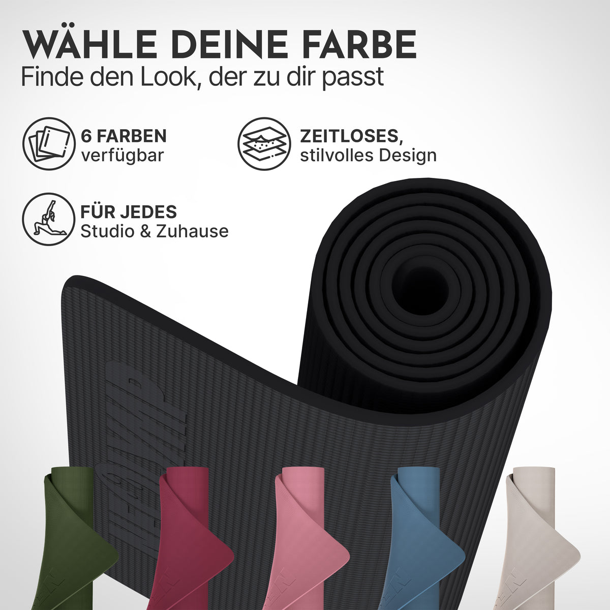 Yogamatte – ideal für Yoga, Pilates & Gymnastik – Schwarz | B-Ware - - Outlet von NEOLYMP | Fitnessequipment und Sportartikel