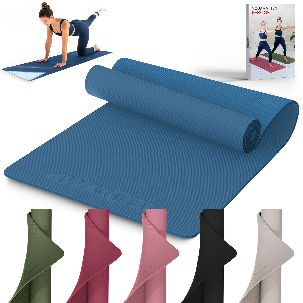 Yogamatte – ideal für Yoga, Pilates & Gymnastik – Indigoblau | B-Ware - - Outlet von NEOLYMP | Fitnessequipment und Sportartikel