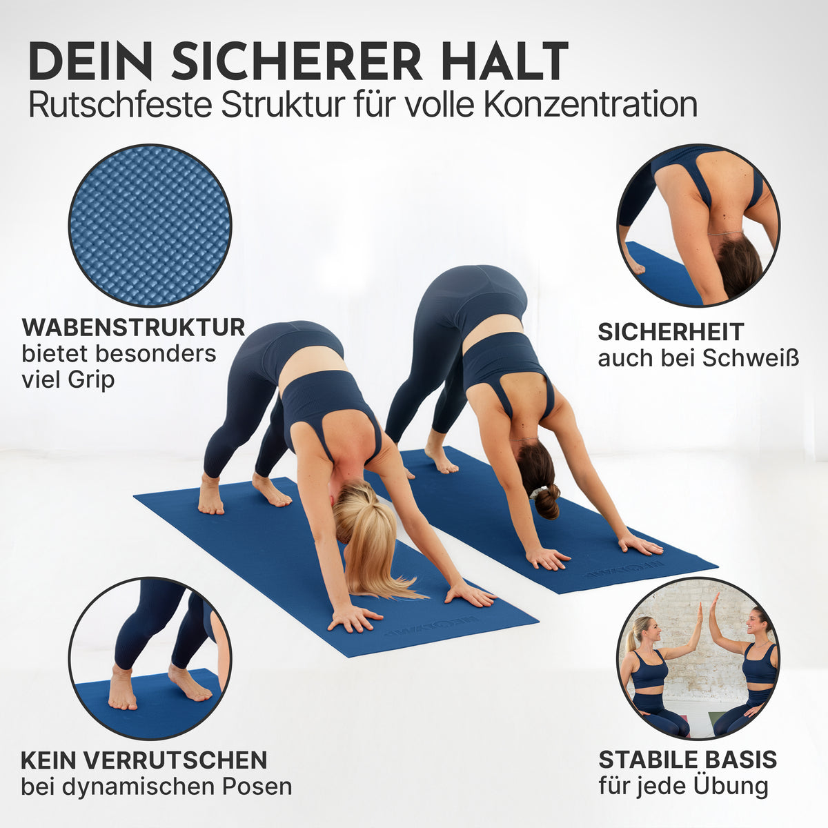 Yogamatte – ideal für Yoga, Pilates & Gymnastik – Indigoblau | B-Ware - - Outlet von NEOLYMP | Fitnessequipment und Sportartikel