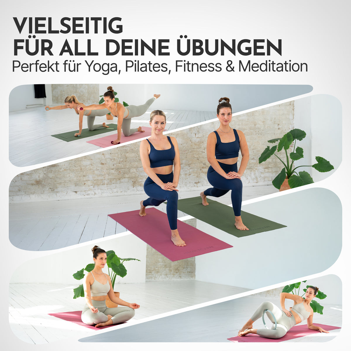 Yogamatte – ideal für Yoga, Pilates & Gymnastik – Taupe | B-Ware - - Outlet von NEOLYMP | Fitnessequipment und Sportartikel