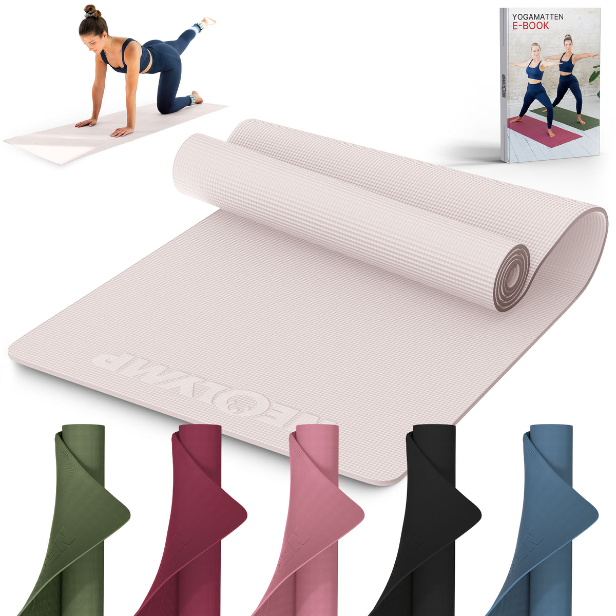 Yogamatte – ideal für Yoga, Pilates & Gymnastik – Taupe | B-Ware - - Outlet von NEOLYMP | Fitnessequipment und Sportartikel