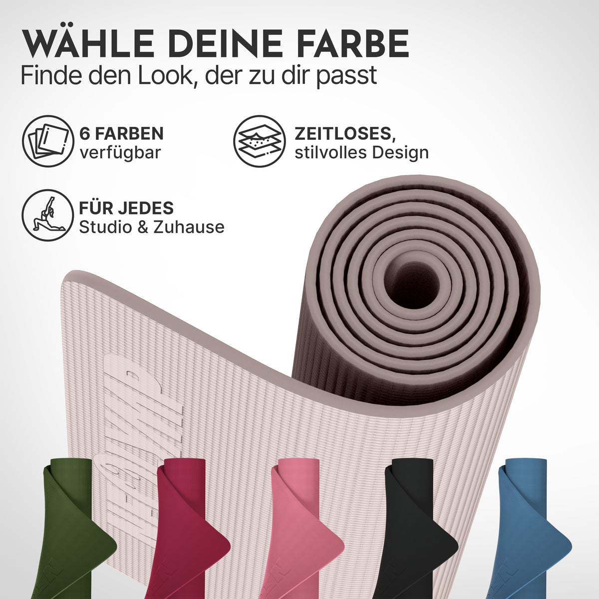 Yogamatte – ideal für Yoga, Pilates & Gymnastik – Taupe | B-Ware - - Outlet von NEOLYMP | Fitnessequipment und Sportartikel