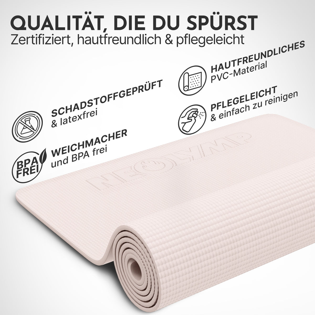 Yogamatte – ideal für Yoga, Pilates & Gymnastik – Taupe | B-Ware - - Outlet von NEOLYMP | Fitnessequipment und Sportartikel