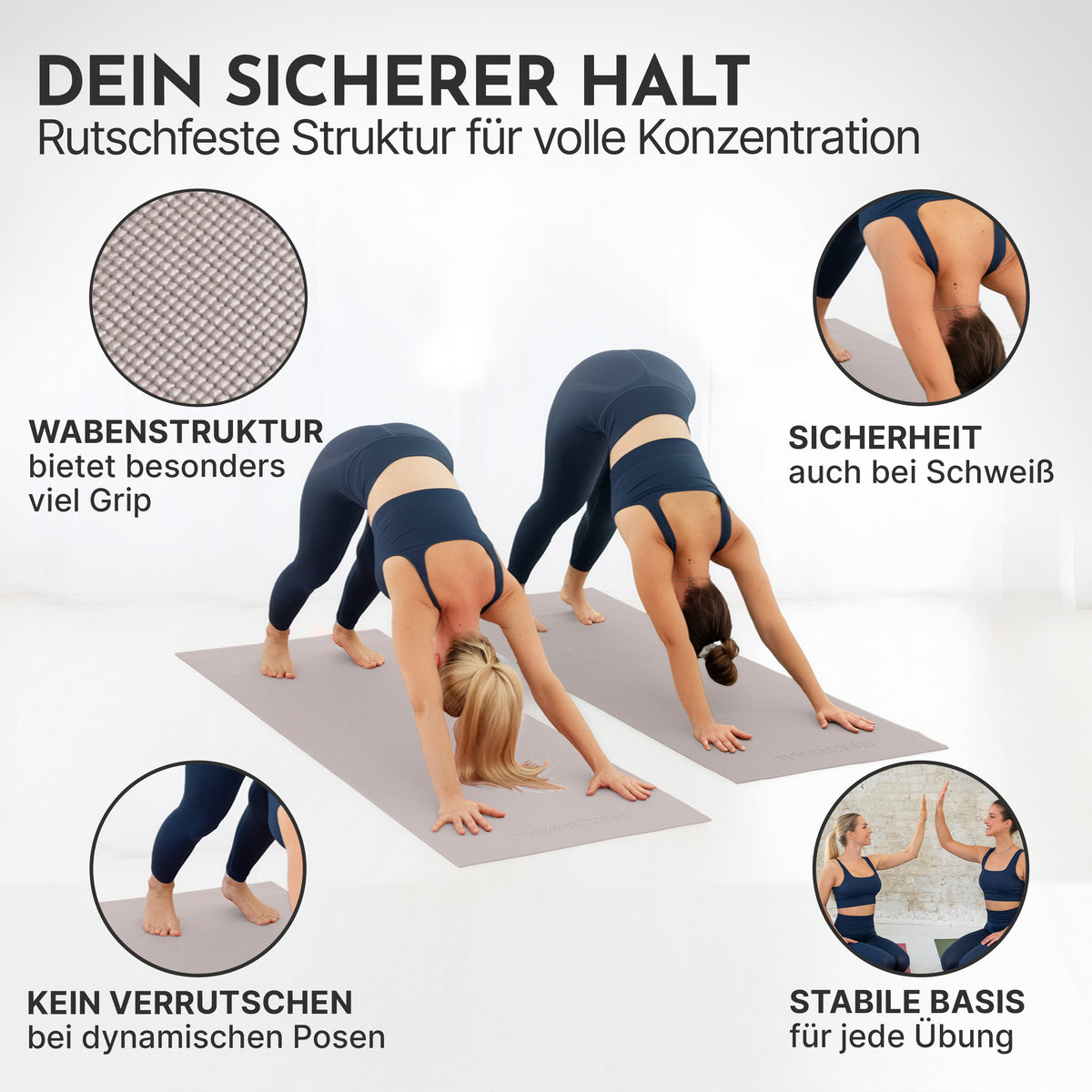 Yogamatte – ideal für Yoga, Pilates & Gymnastik – Taupe | B-Ware - - Outlet von NEOLYMP | Fitnessequipment und Sportartikel