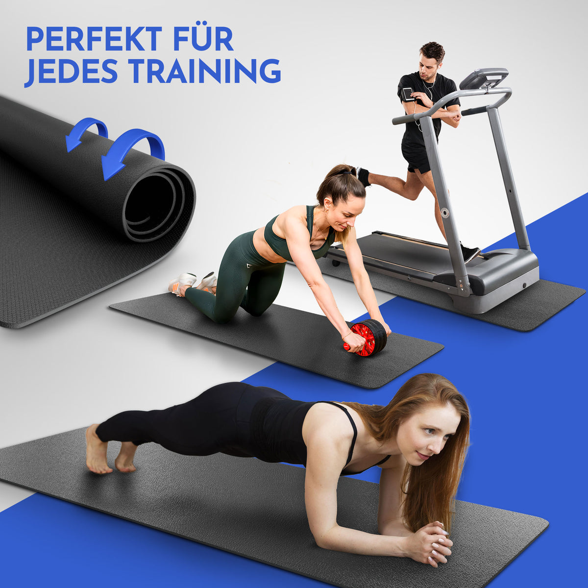 Bodenschutzmatte für Fitnessgeräte und Laufband - L: 200 x 90 cm 8mm - Bodenschutz von NEOLYMP | Fitnessequipment und Sportartikel
