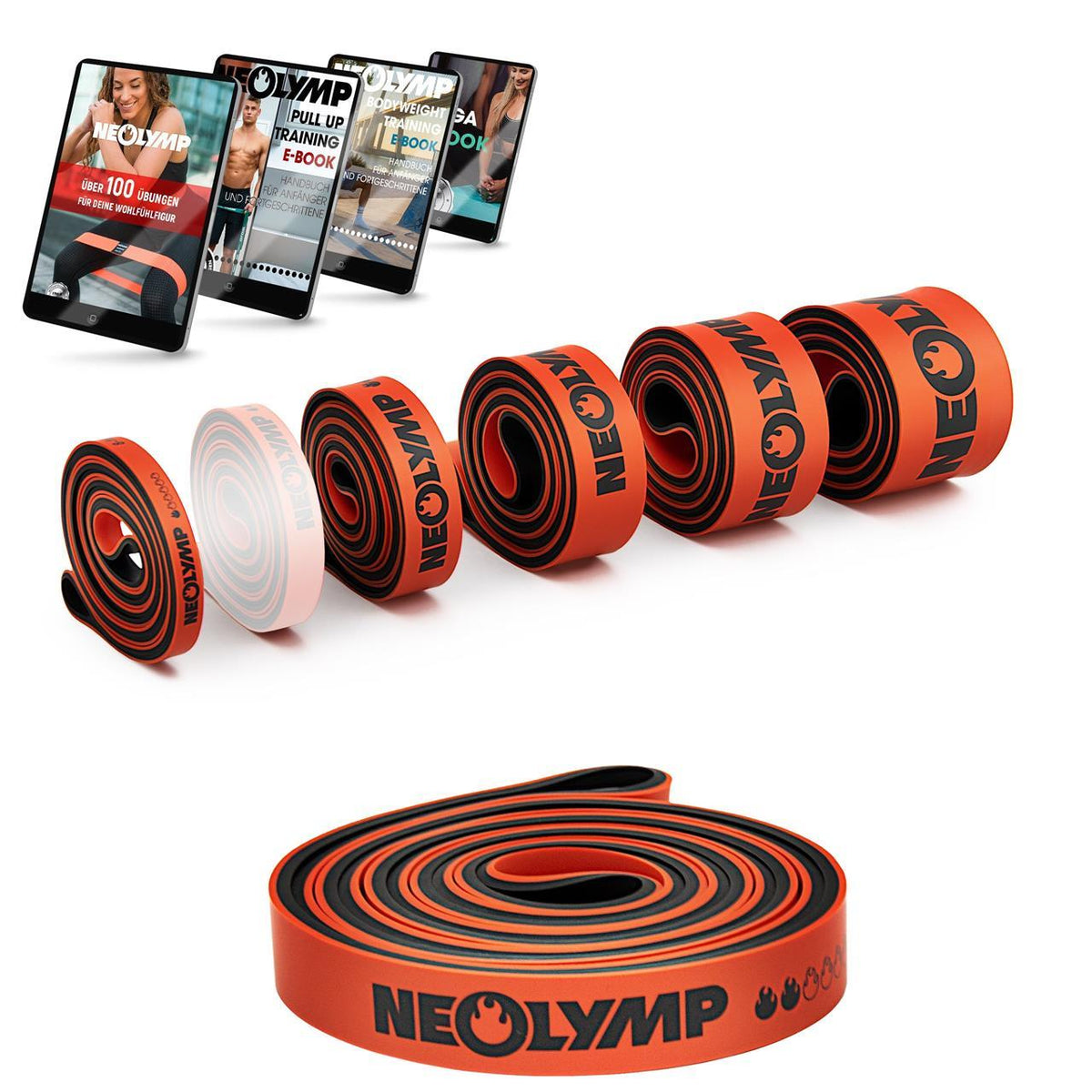 Heavy Resistance Bands, Widerstandsbänder aus Latex | B-Ware - Stufe 2 | 12–24 KG - Outlet von NEOLYMP