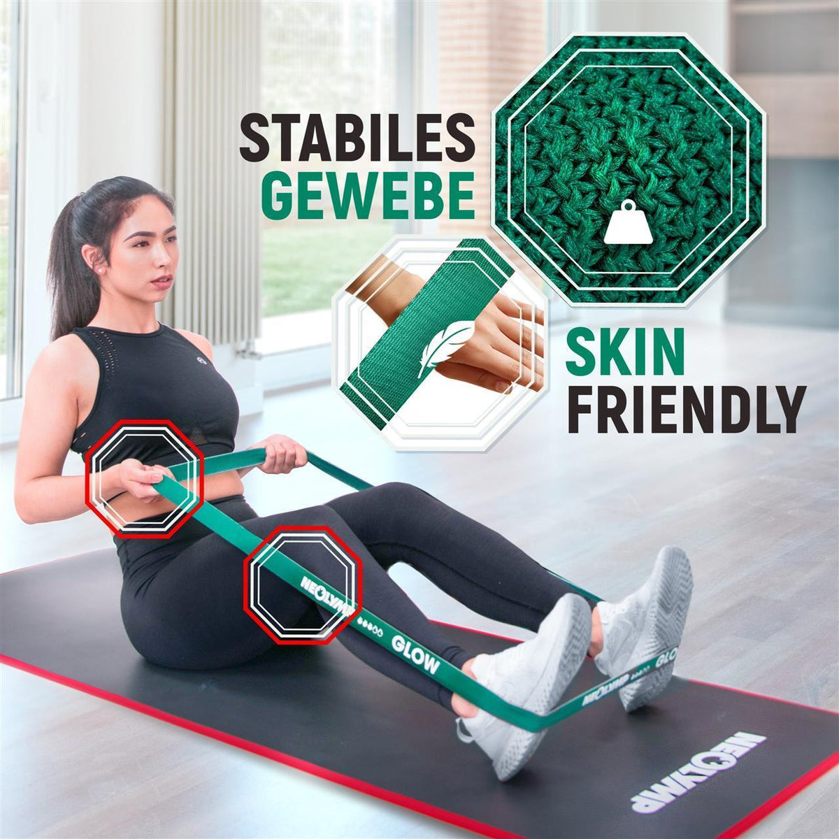 Fitnessbänder lang aus Stoff - - Fitnessbänder von NEOLYMP | Fitnessequipment und Sportartikel