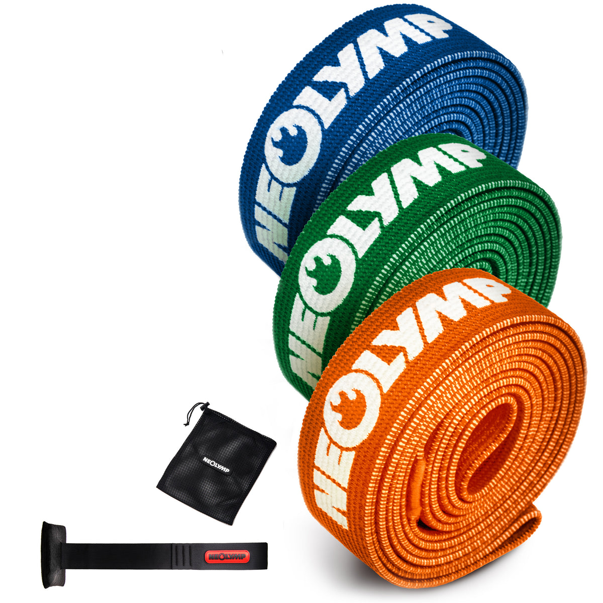 Fitnessbänder lang aus Stoff - 3er Set - Fitnessbänder von NEOLYMP | Fitnessequipment und Sportartikel