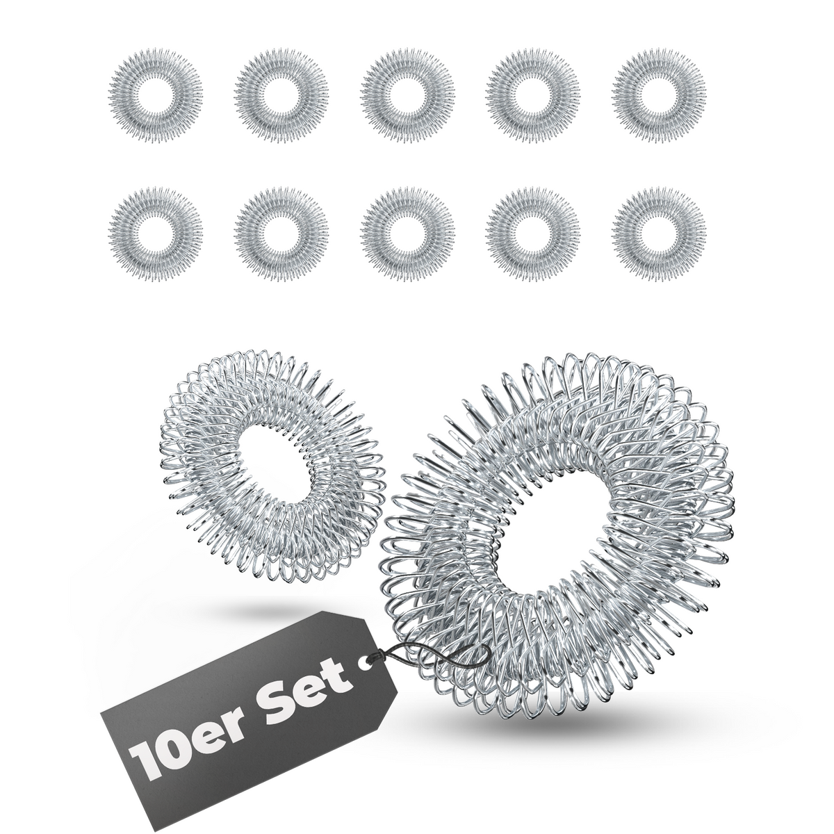 Akupressurringe 10er Set (silber) - Akupressurringe 10er Set (silber) - Recovery & Akupressur von NEOLYMP | Fitnessequipment und Sportartikel